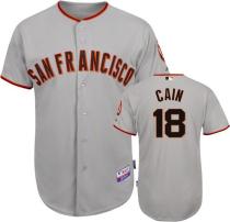 San Francisco Giants #18 Matt Cain Grey Stitched MLB Jersey