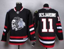 Chicago Blackhawks -11 Andrew Desjardins Black White Skull 2014 Stadium Series Stitched NHL Jersey