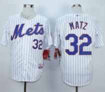 New York Mets -32 Steven Matz White Blue Strip  Home Cool Base Stitched MLB Jersey