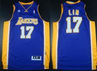 Revolution 30 Los Angeles Lakers -17 Jeremy Lin Purple Road Stitched NBA Jersey
