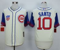 Chicago Cubs -10 Ron Santo Cream 1942 Turn Back The Clock Stitched MLB Jersey
