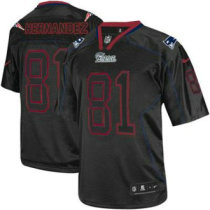 Nike Patriots -81 Aaron Hernandez Lights Out Black Stitched NFL Elite Jersey