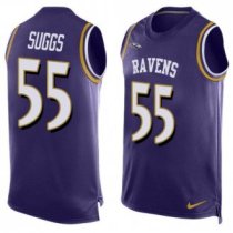 Nike Ravens -55 Terrell Suggs Purple Team Color Stitched NFL Limited Tank Top Jersey