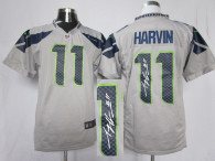 Nike NFL Seattle Seahawks #11 Percy Harvin Grey Alternate Men's Stitched Elite Autographed Jersey