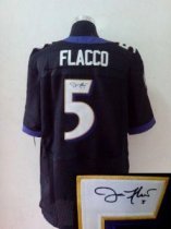 Nike Ravens -5 Joe Flacco Black Alternate Stitched NFL Elite Autographed Jersey