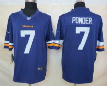 Nike Vikings -7 Christian Ponder Purple Team Color Stitched NFL Limited Jersey