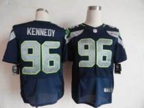 Nike Seattle Seahawks #96 Cortez Kennedy Steel Blue Team Color Men's Stitched NFL Elite Jersey
