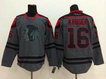 Chicago Blackhawks -16 Marcus Kruger Charcoal Cross Check Fashion Stitched NHL Jersey