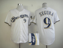 Autographed MLB Milwaukee Brewers -9 Jean Segura White Cool Base Stitched Jersey