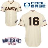 San Francisco Giants #16 Angel Pagan Cream Cool Base W 2014 World Series Patch Stitched MLB Jersey