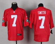 Nike New York Jets -7 Geno Smith Red Men's Stitched NFL Elite QB Practice Jersey