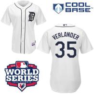 Detroit Tigers #35 Justin Verlander White Cool Base w 2012 World Series Patch Stitched MLB Jersey