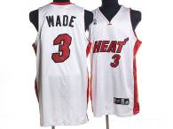 Miami Heat -3 Dwyane Wade Stitched White NBA Jersey
