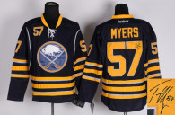 Autographed Buffalo Sabres -57 Tyler Myers Stitched Blue Third NHL Jersey