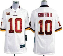 Nike Redskins -10 Robert Griffin III White With C Patch Stitched NFL Game Jersey