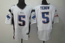 Nike Patriots -5 Tim Tebow White Stitched NFL Elite Jersey