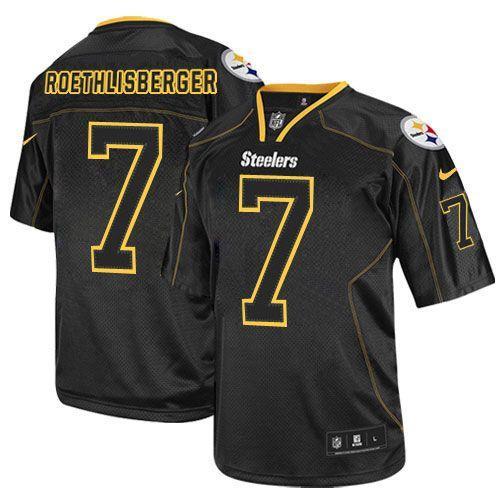 Nike Pittsburgh Steelers #7 Ben Roethlisberger Lights Out Black Men's Stitched NFL Elite Jersey