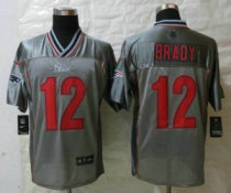 NEW New England Patriots 12 Tom Brady Grey Vapor Elite Jerseys