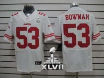 Nike San Francisco 49ers #53 NaVorro Bowman White Super Bowl XLVII Men‘s Stitched NFL Elite Jersey