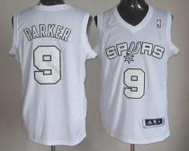 San Antonio Spurs -9 Tony Parker White Winter On-Court Stitched NBA Jersey