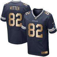 Nike Cowboys -82 Jason Witten Navy Blue Team Color Stitched NFL Elite Gold Jersey