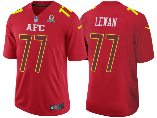 2017 PRO BOWL AFC TAYLOR LEWAN RED GAME JERSEY