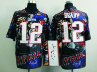 Nike New England Patriots -12 Tom Brady Team Color NFL Elite Fanatical Version Autographed Jersey