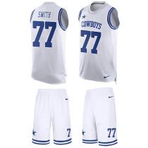 Cowboys -77 Tyron Smith White Stitched NFL Limited Tank Top Suit Jersey