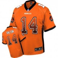 Nike Bengals -14 Andy Dalton Orange Alternate Stitched NFL Elite Drift Fashion Jersey