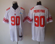 Nike New York Giants #90 Jason Pierre-Paul White With Hall of Fame 50th Patch Men's Stitched NFL Eli
