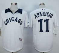 Chicago White Sox -11 Luis Aparicio White 1976 Turn Back The Clock Stitched MLB Jersey