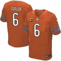 Nike Chicago Bears -6 Orange Cutler C Patch Elite Jersey