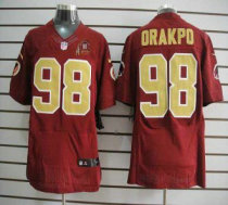 Nike Redskins -98 Brian Orakpo Red(Gold Number) 80TH Patch Stitched NFL Elite Jersey