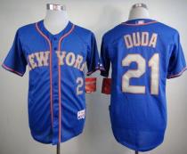 New York Mets -21 Lucas Duda Blue Grey NO Alternate Road Cool Base Stitched MLB Jersey