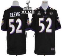 Nike Ravens -52 Ray Lewis Black Alternate Super Bowl XLVII Stitched NFL Game Jersey