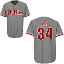Philadelphia Phillies #34 Cliff Lee Grey Stitched MLB Jersey