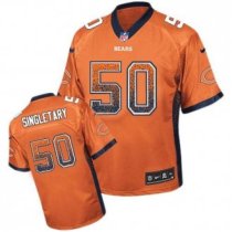 Nike Bears -50 Mike Singletary Orange Alternate Stitched NFL Elite Drift Fashion Jersey