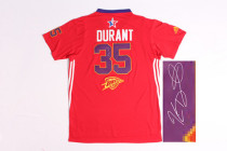 Autographed 2014 NBA All Star Oklahoma City Thunder -35 Kevin Durant Red Jerseys