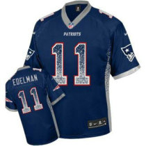 Nike New England Patriots -11 Julian Edelman Navy Blue Team Color NFL Elite Drift Fashion Jersey