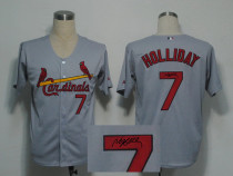 Autographed MLB St Louis Cardinals #7 Matt Holliday Grey Stitched Jersey