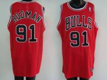 Chicago Bulls -91 Dennis Rodman Stitched Red NBA Jersey