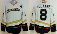 Anaheim Ducks -8 Teemu Selanne White Stitched NHL Jersey