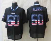 New Nike Buffalo Bills -50 Kiko Alonso USA Flag Fashion Black Elite Jersey