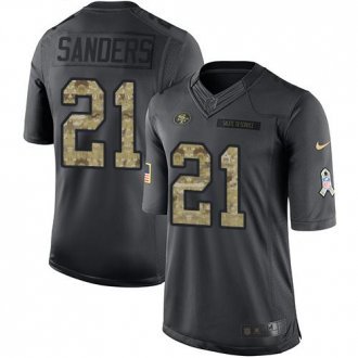 San Francisco 49ers -21 Deion Sanders Nike Anthracite 2016 Salute to Service Jersey