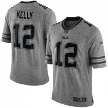 Nike Buffalo Bills -12 Jim Kelly Gray Stitched NFL Limited Gridiron Gray Jersey