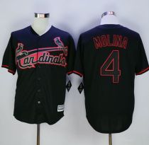 St Louis Cardinals #4 Yadier Molina Black New Cool Base Fashion Stitched MLB Jersey