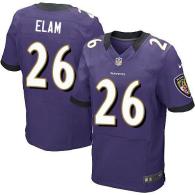 Nike Ravens -26 Matt Elam Purple Team Color Men's Stitched NFL Elite Jersey