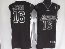 Los Angeles Lakers -16 Pau Gasol Stitched Black Shadow NBA Jersey