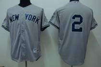 New York Yankees -2 Derek Jeter Stitched Grey MLB Jersey