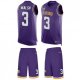 Vikings #3 Blair Walsh Purple Team Color Stitched NFL Limited Tank Top Suit Jersey